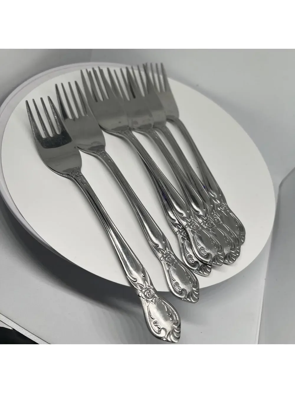 Hull Stainless Steel Lady Dauphine Salad Forks Set of 8